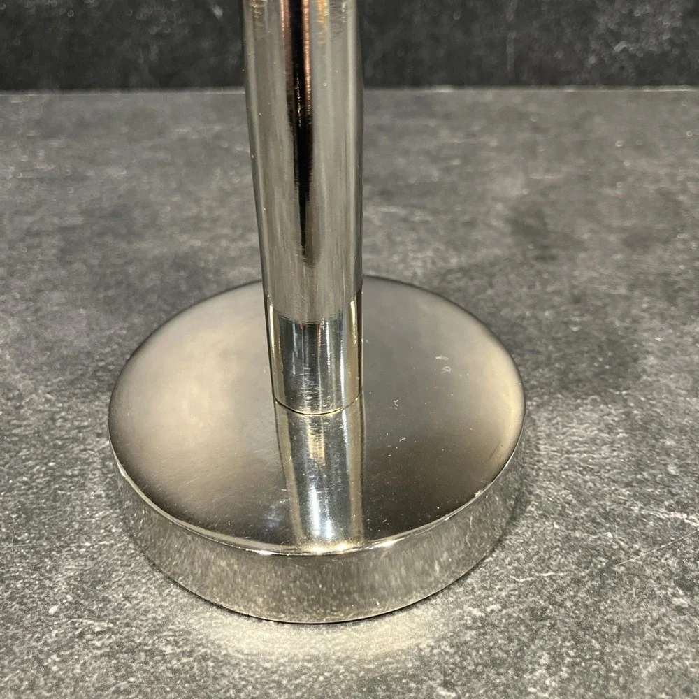 Chrome-Plated Metal Candlestick Holder Postmodern Space Age 8